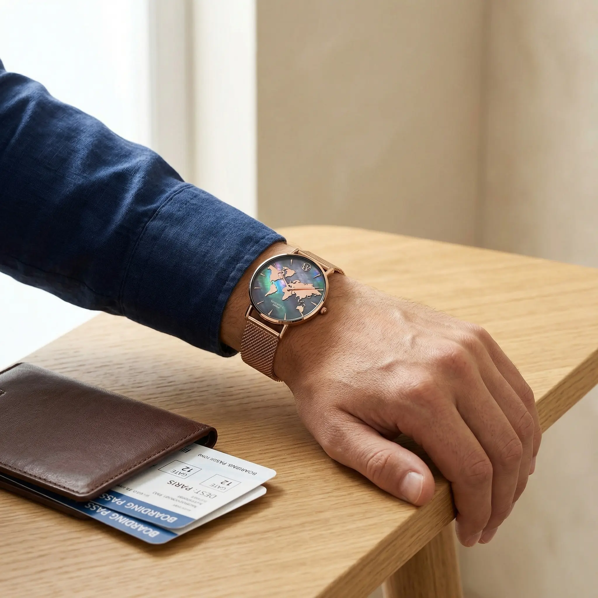 Black Pearl World Map ® Waterproof Watch - Image 3