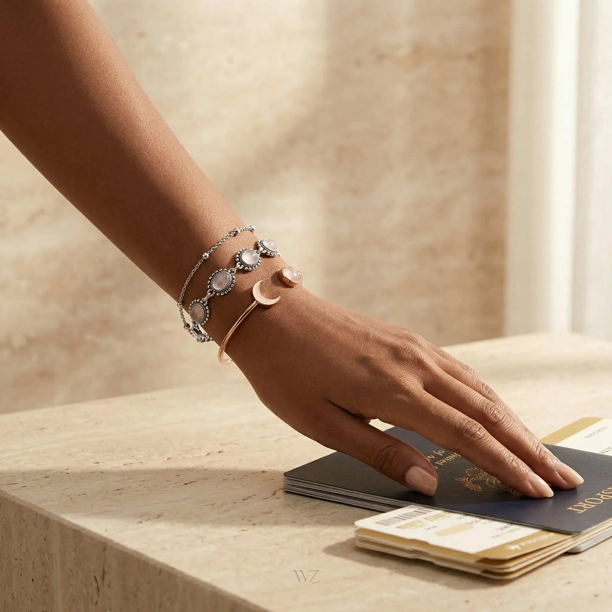 Rose Quartz Waterproof Bracelet - Image 2