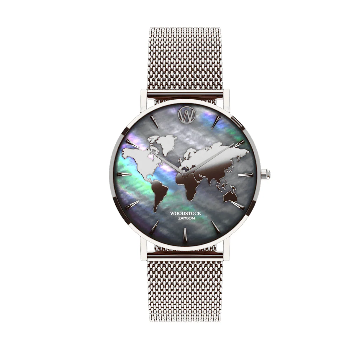 Silver Pearl World Map Waterproof Watch - Image 13